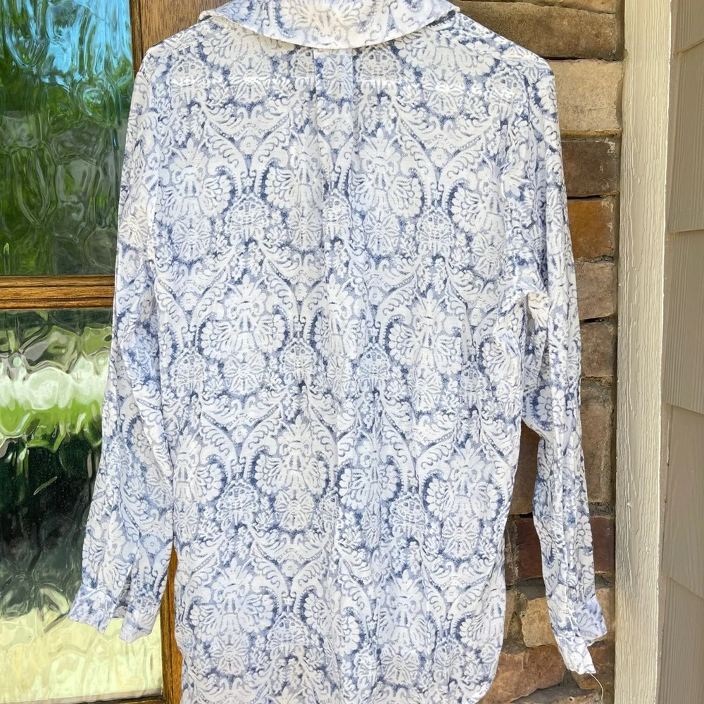 BD Collection Lace-up Paisley Shirt Size M - Picture 2 of 6